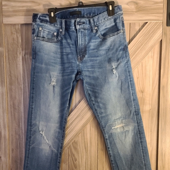 Uniqlo Distressed Slim Jeans Kaihara Denim 32 - Picture 1 of 8